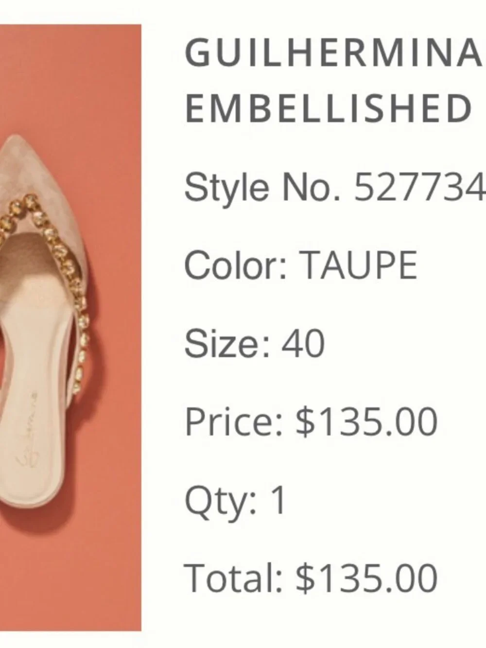 Anthropologie Guilhermina Embellished Pointed Toe Slides Mules Suede US 9/EUR 40 - Picture 6 of 6